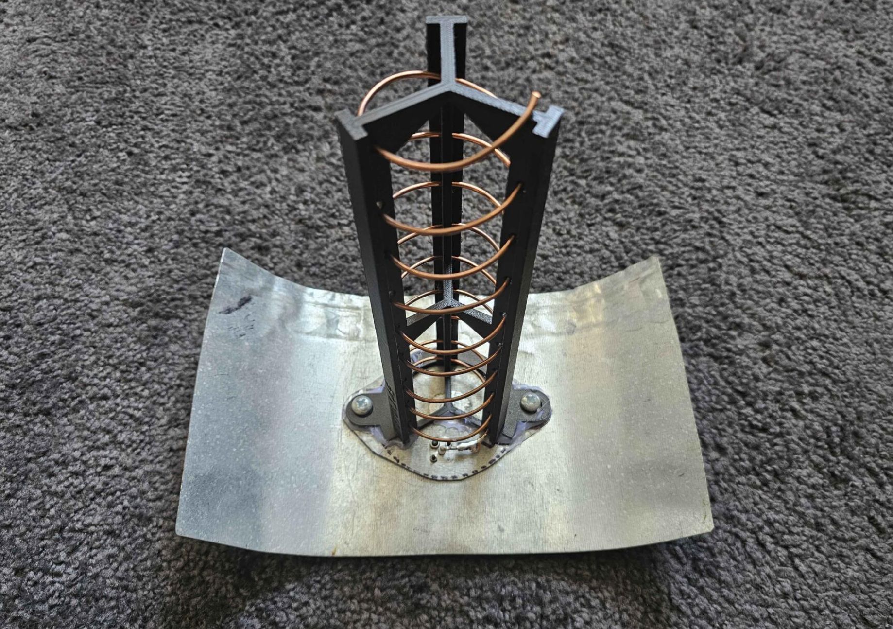 The final result, with the helix plane attached to the big one
