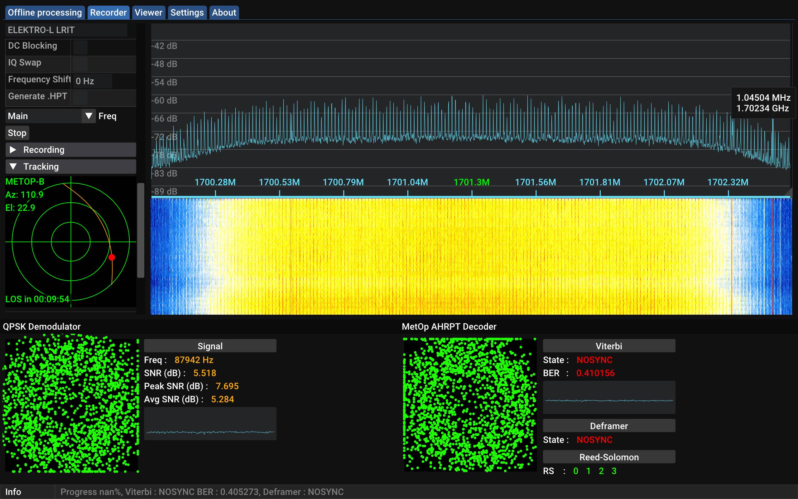 A screenshot of SatDump showing this issue