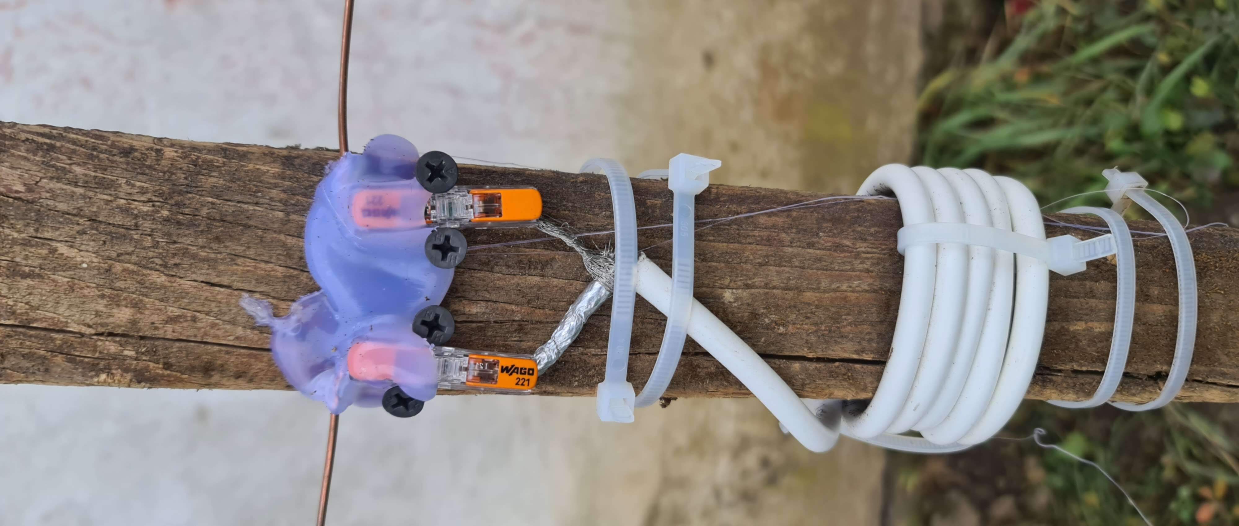 My yagi setup showcasing the balun and feed