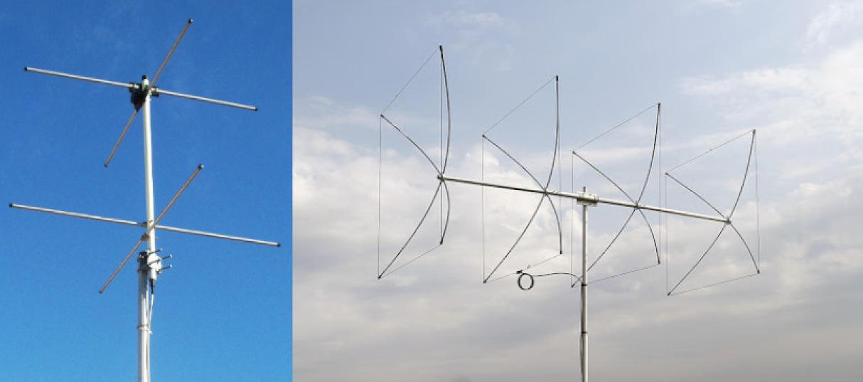 Images of a turnstile and a quad antenna