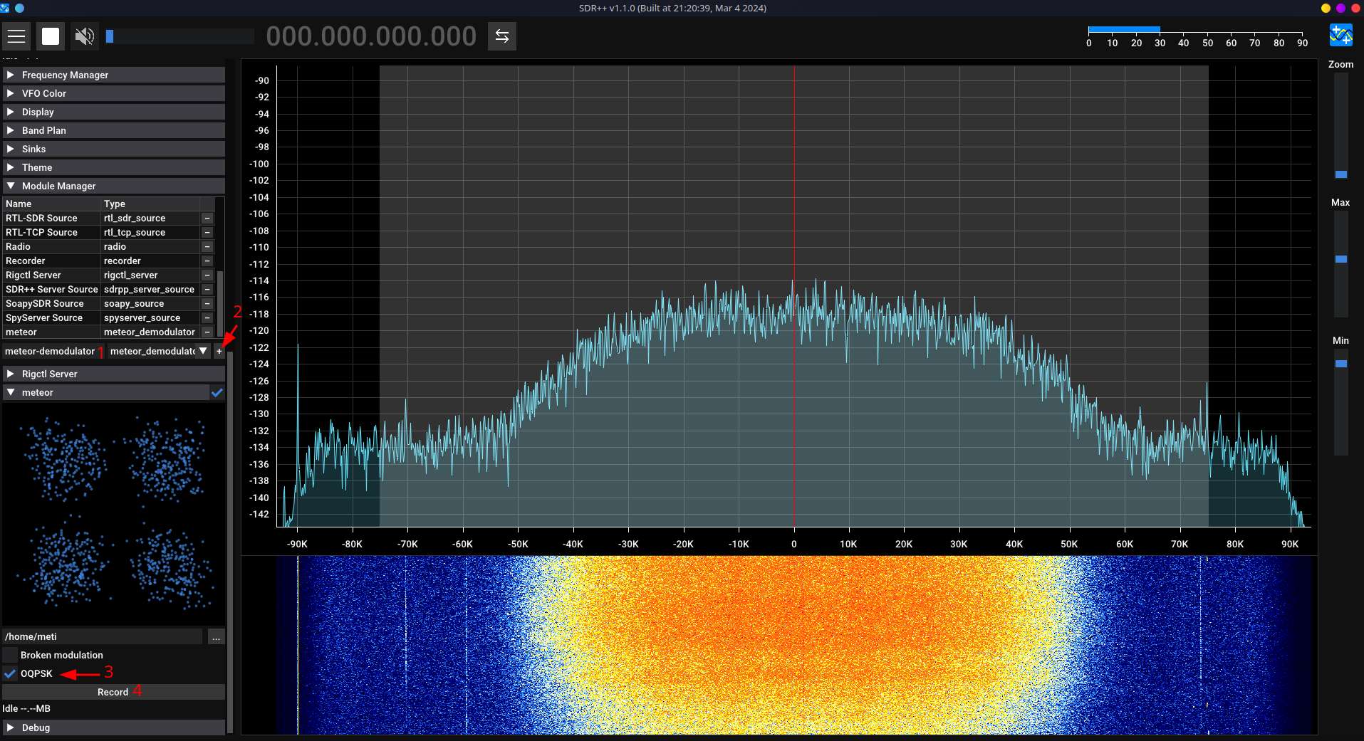SDR++ config for receiving LRPT