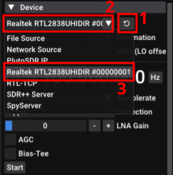 Screenshot of the SatDump source config