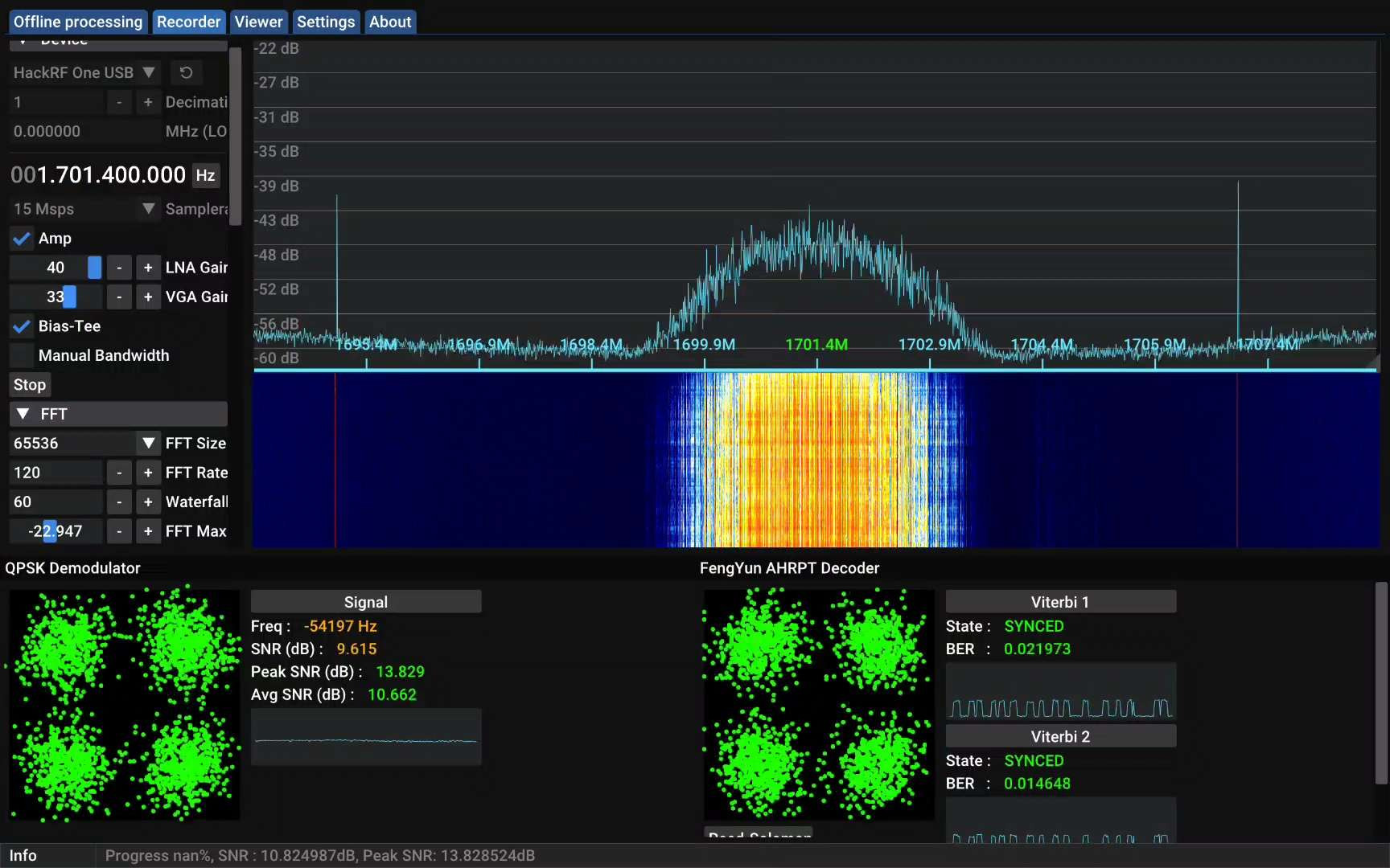 A screenshot of SatDump showing this issue