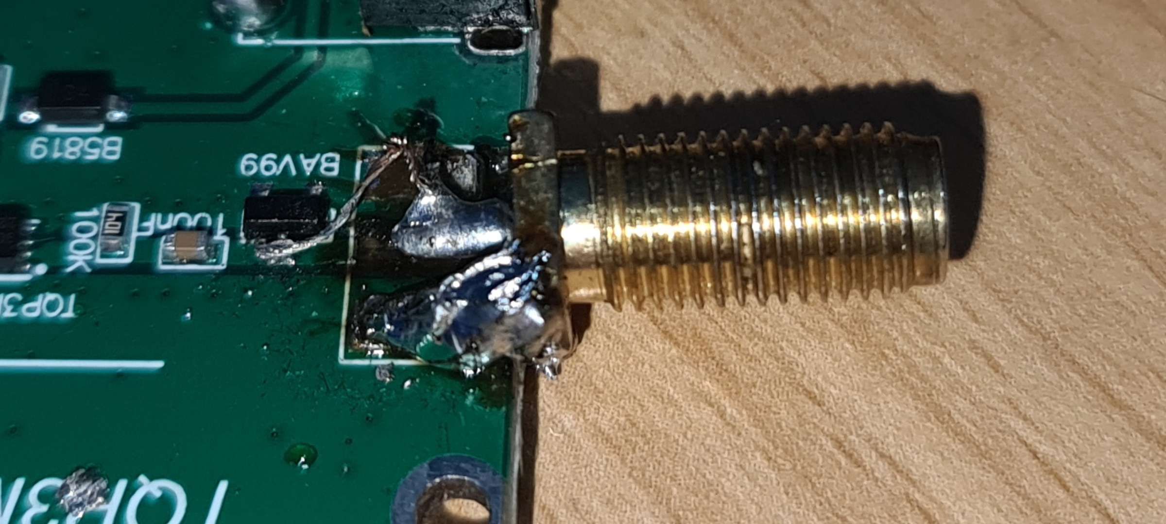 The sloppy patch job I had to do on the LNA